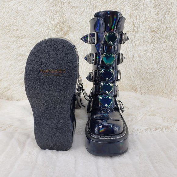 Platform Heart Metal Plates Buckle boot Emily 330 - Picture 11 of 16